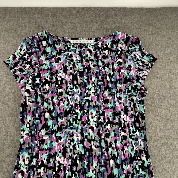 Susana Monaco Shift Dress Short Cap Sleeves Vibrant‎ Abstract Print Small - Picture 2 of 10